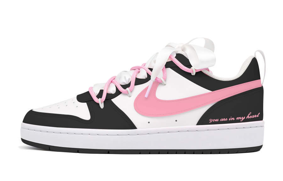 Nike Nike Court Borough Pink Island Heart Slip Resistant Abrasion Resistant Slip Resistant Abrasion Resistant Low top