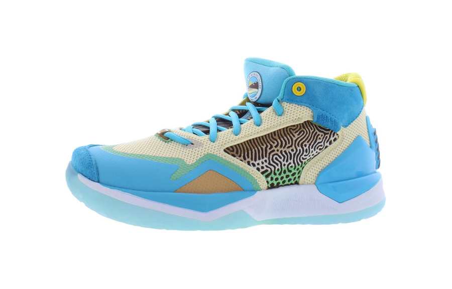 New Balance New Balance Kawhi 1 Mid top Children's Basketball Shoes Blue Yellow Teenagers
