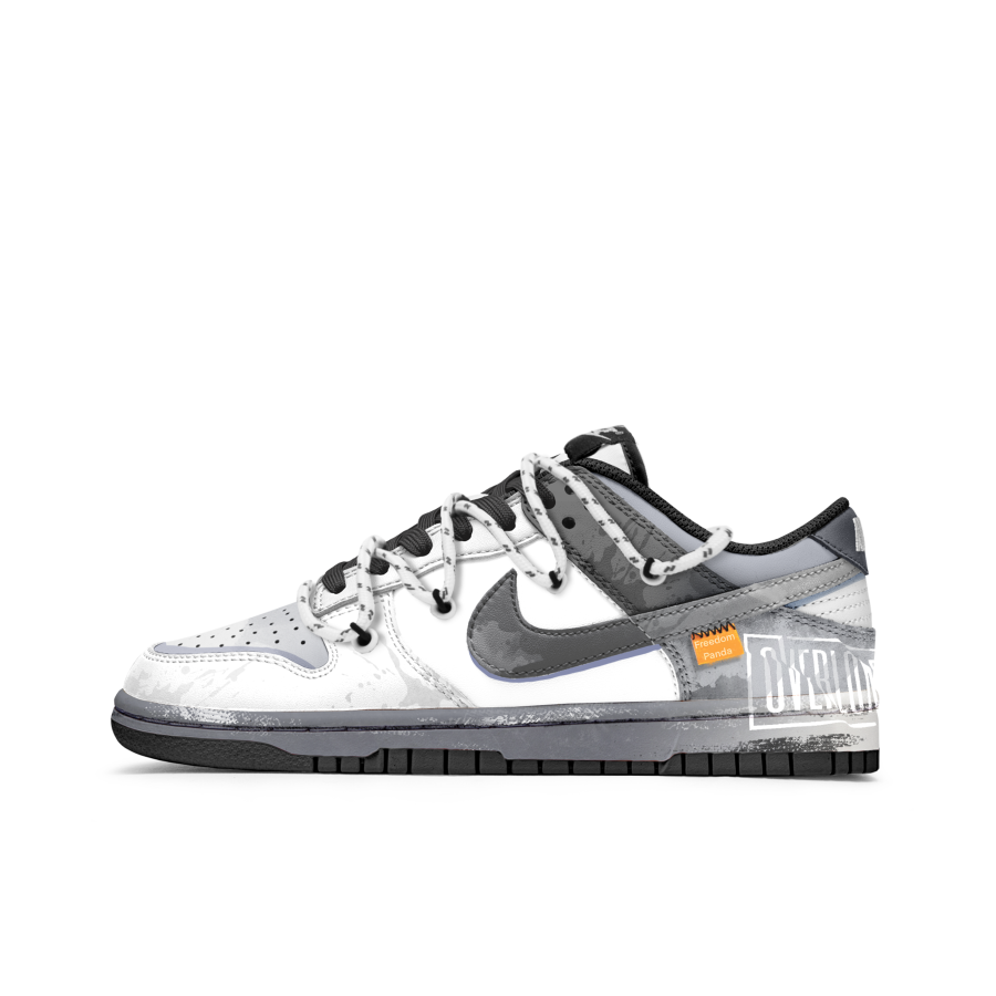 Nike Nike Dunk Blue Moment Slip Resistant Abrasion Resistant Low top Kids' Skateboarding Shoes Gray White Teenagers