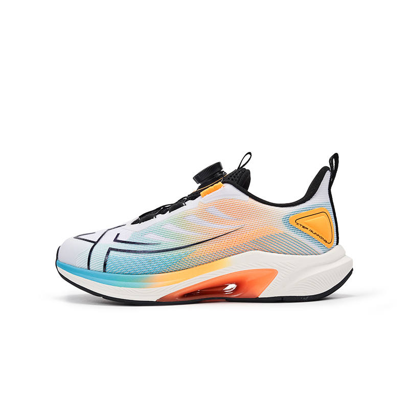 XTEP Deuteron 1.0 Synthetic Leather Low top Running Shoes New White Energy Orange Teenagers