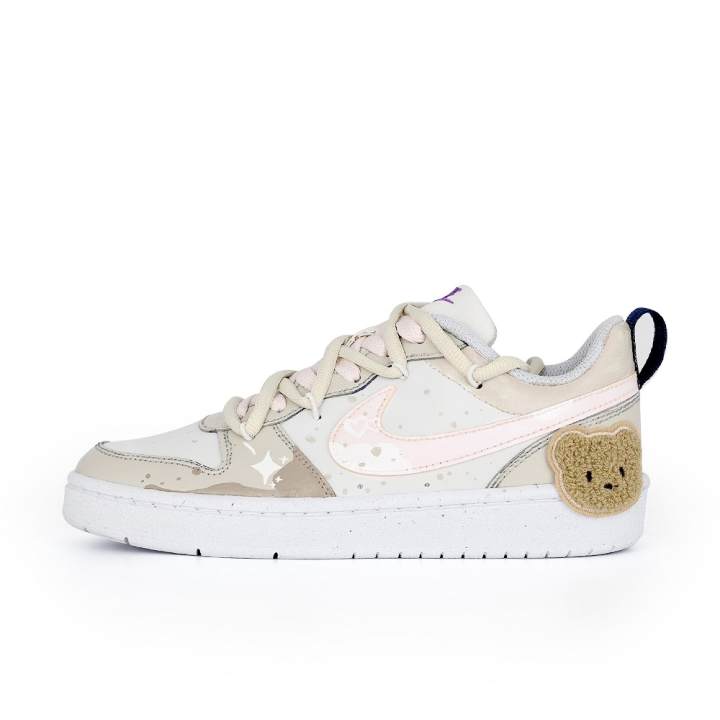 Nike Nike Court Borough Coffee Bear Slip Resistant Cushioning Low top Kids' Skateboarding Shoes Mocha Unisex