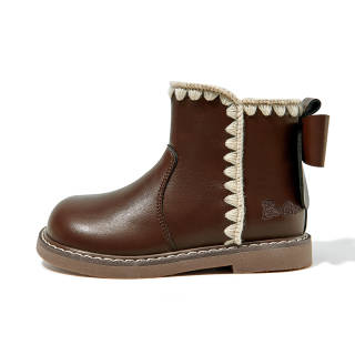 Barbie Fleece Lined Soft Sole Princess Kids' Leather Boots