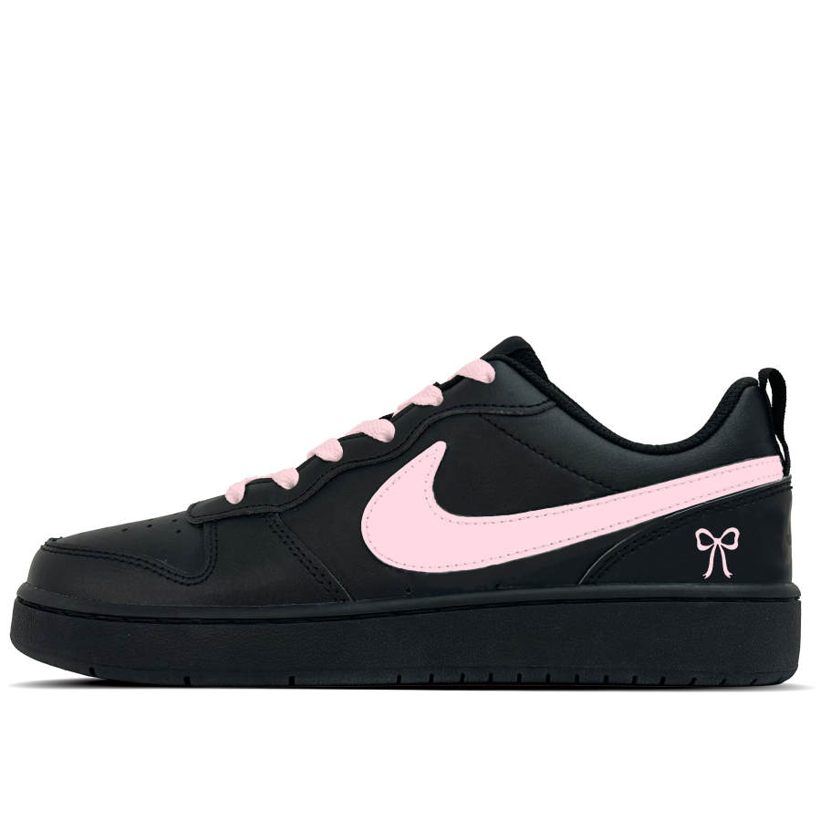Nike Nike Court Borough Butterfly Heart Synthetic Leather Slip Resistant Low top Kids' Skateboarding Shoes Lotus Color
