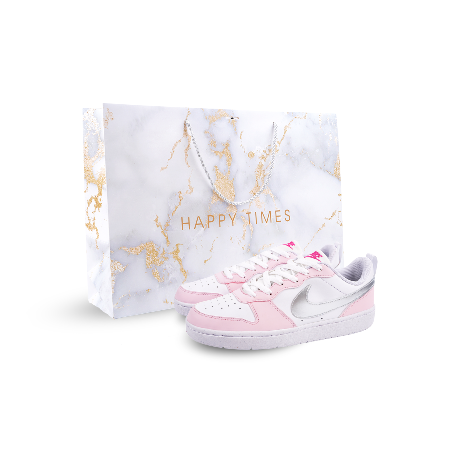 Nike Nike Court Borough Silver Powder SBOX Low top Kids' Skateboarding Shoes Silver Pink Teenagers