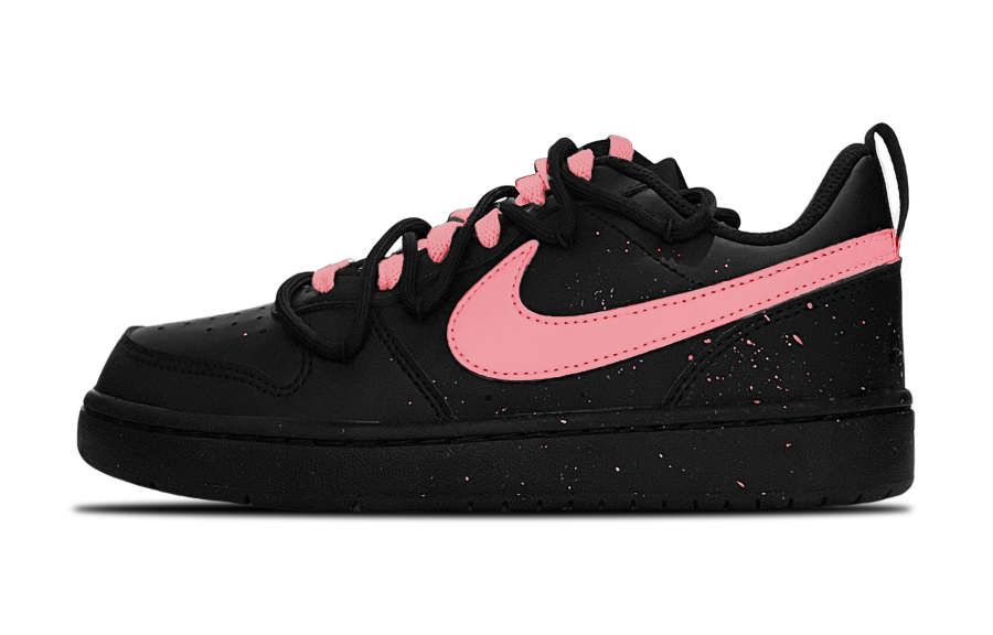 Nike Nike Court Borough Leather Low top Kids' Skateboarding Shoes Black Pink Teenagers