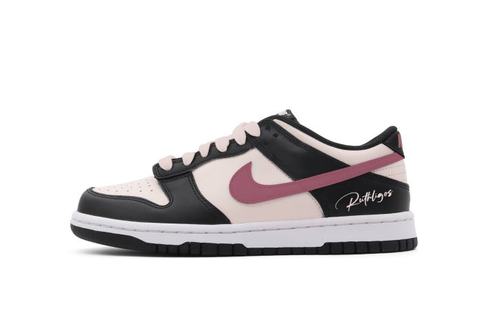 Nike Nike Dunk Black Sweet Raspberry Leather Slip Resistant, Abrasion Resistant, Lightweight Cushioning Low top