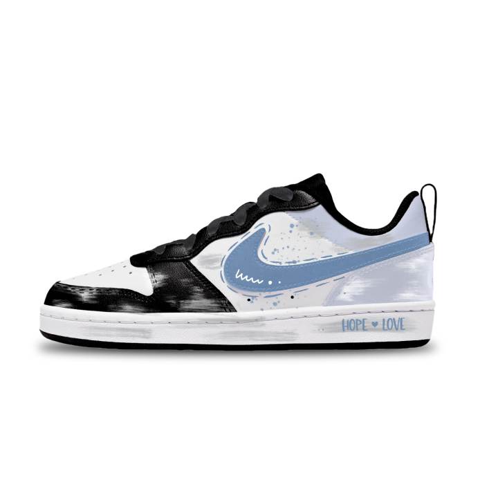 Nike Nike Court Borough Blue Trace Low top Kids' Skateboarding Shoes White Unisex