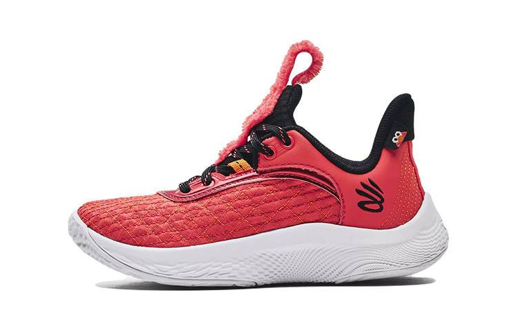 Under Armour SESAME STREET x Under Armour Curry 9 Flow Low top Performance Basketball Shoes Coral Powder Children Aged 3 7 Years Old
