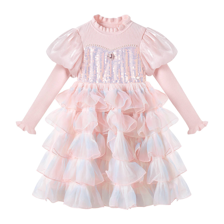 Disney Kids Dresses Stand Collar Moderate Mid Length