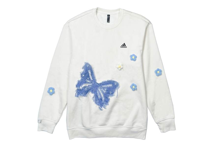 Adidas Adidas LABEL Sweatshirts Unisex Ecru Crew Neck Moderate Regular