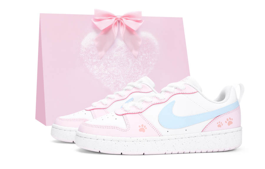 Nike Nike Court Borough Low top Kids' Skateboarding Shoes Pink Blue Teenagers