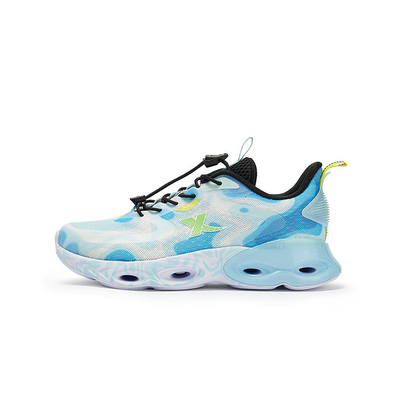 XTEP Cushioning Abrasion Resistant Low top Running Shoes Carolina Blue/New White Kids'