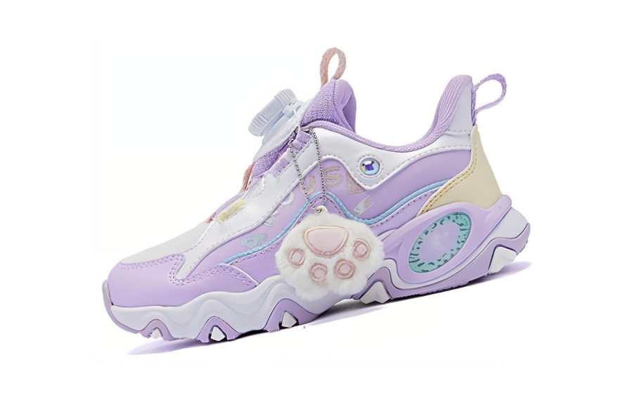 QIAODAN Cushioning Kids Lifestyle Shoes Purple In The Sky Children Aged 3 7 Years Old