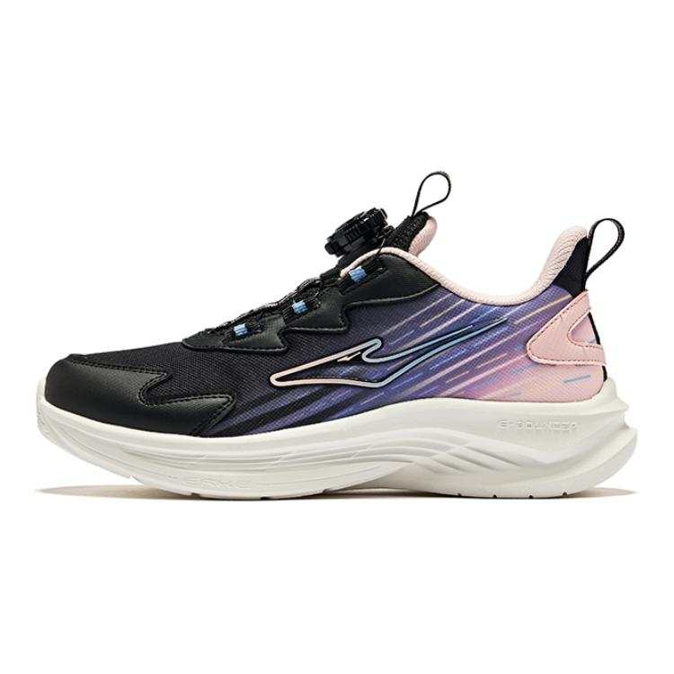 ERKE KIDS Comfortable And Breathable Slip Resistant Abrasion Resistant Low top Kids' Running Shoes Black Pink