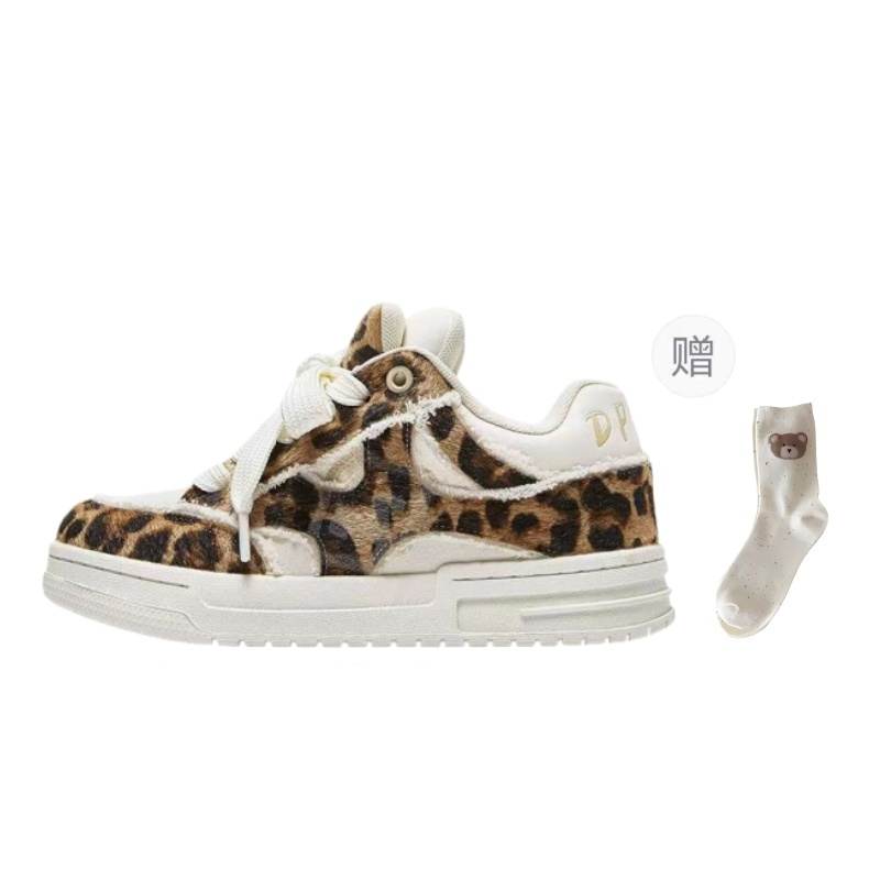 BINGO DUCK Skateboard Shoes Women's Leopard Print