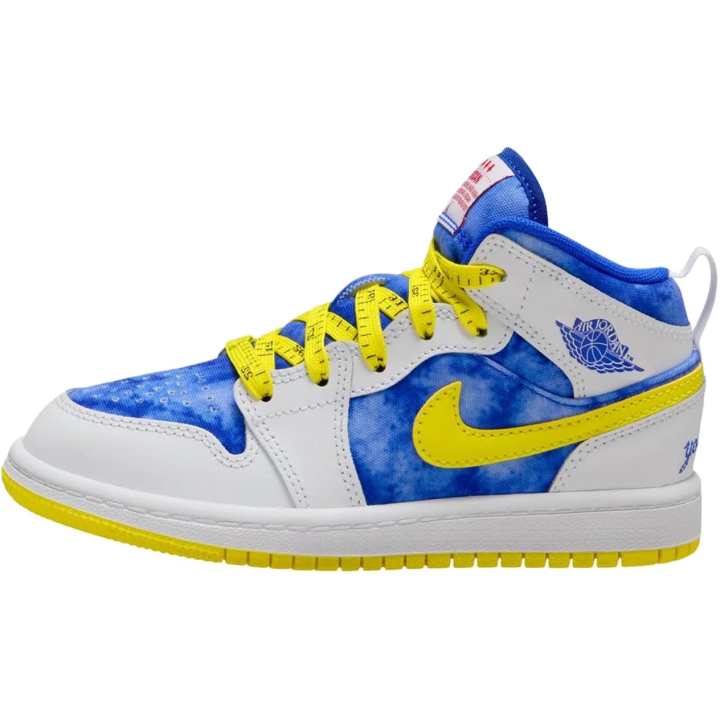 Jordan Jordan 1 Mid top Children's Basketball Shoes White Blue Kids'