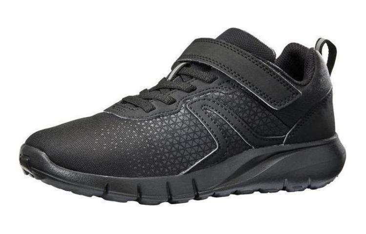 DECATHLON Soft 140 Newfeel Slip Resistant Abrasion Resistant Low top Kids' Running Shoes Black Kids'
