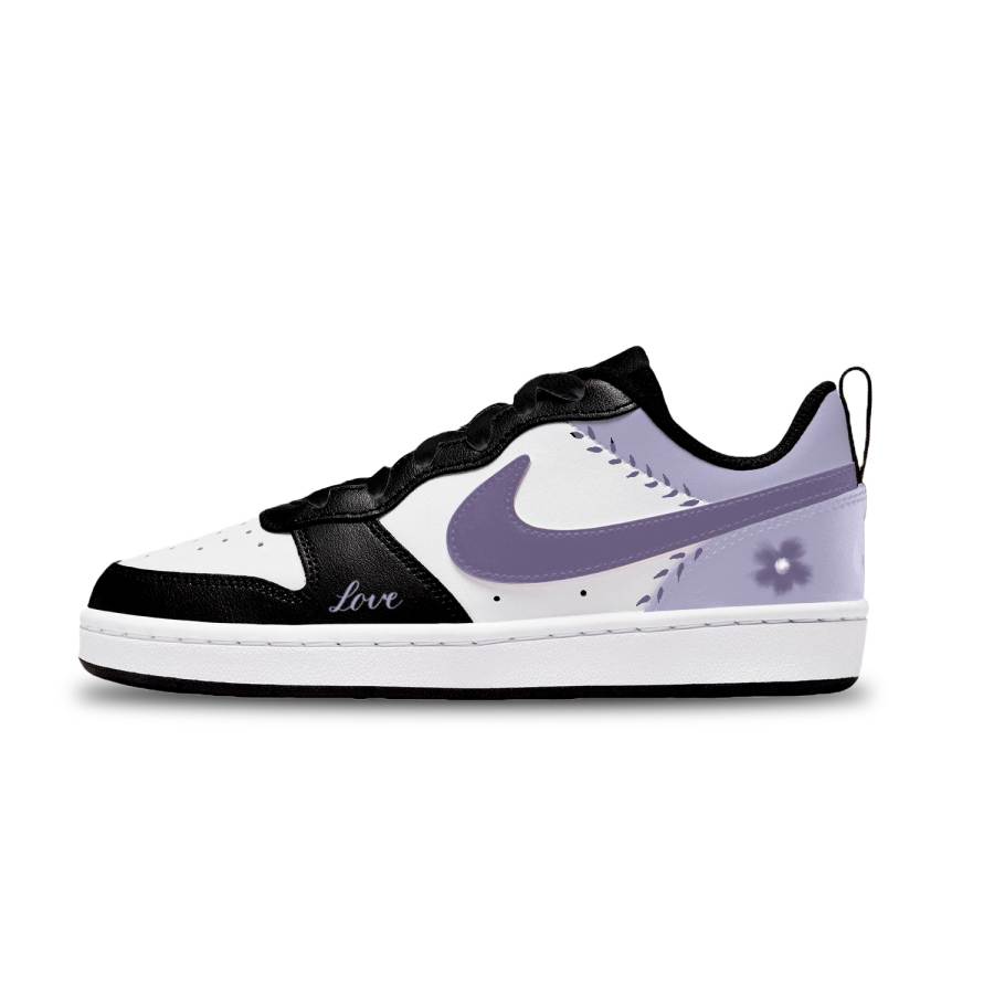 Nike Nike Court Borough Wisteria Leather Abrasion Resistant Low top Kids' Skateboarding Shoes Unisex