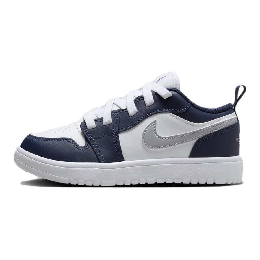 Jordan Jordan Air Jordan 1 Slip Resistant Abrasion Resistant Low top Children's Basketball Shoes White Blue Kids'
