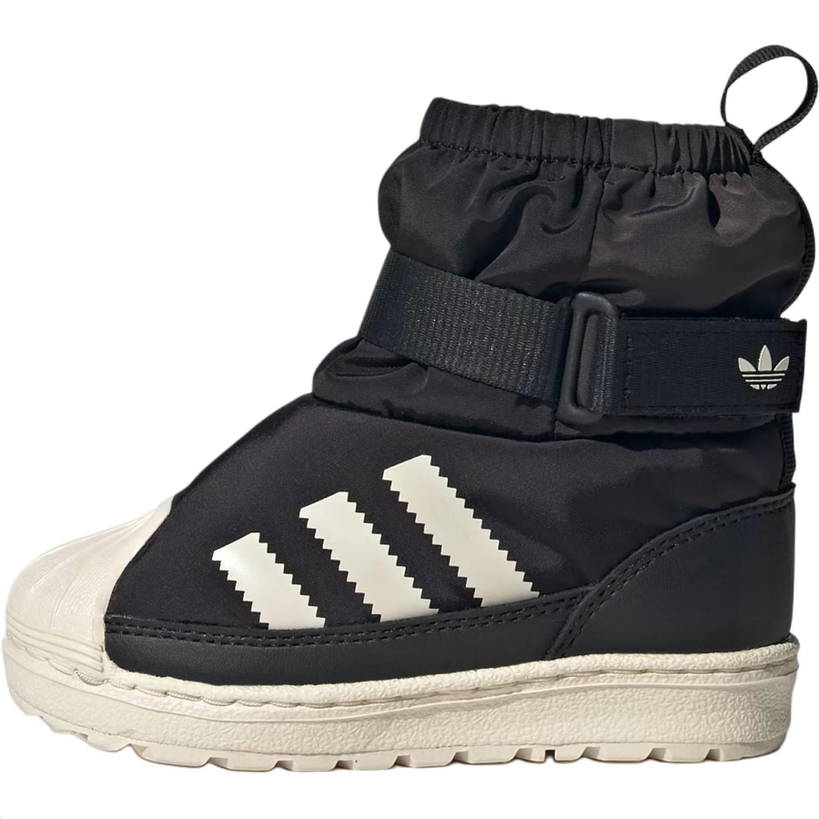 Adidas Originals SUPERSTAR 360 Mid top Toddler Shoes Black White Infant And Toddler