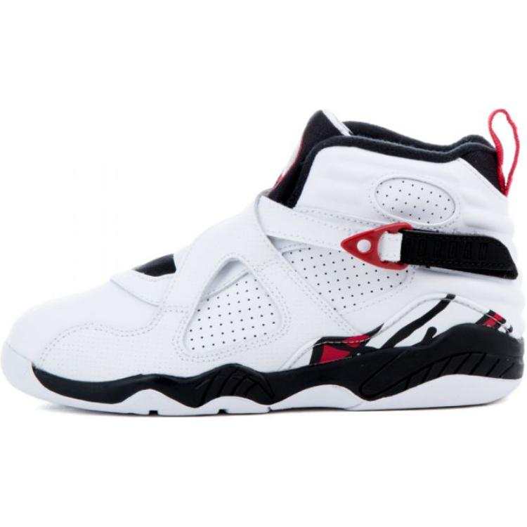 Jordan Jordan Air Jordan 8 Abrasion Resistant High top Children's Basketball Shoes White Red Kids'