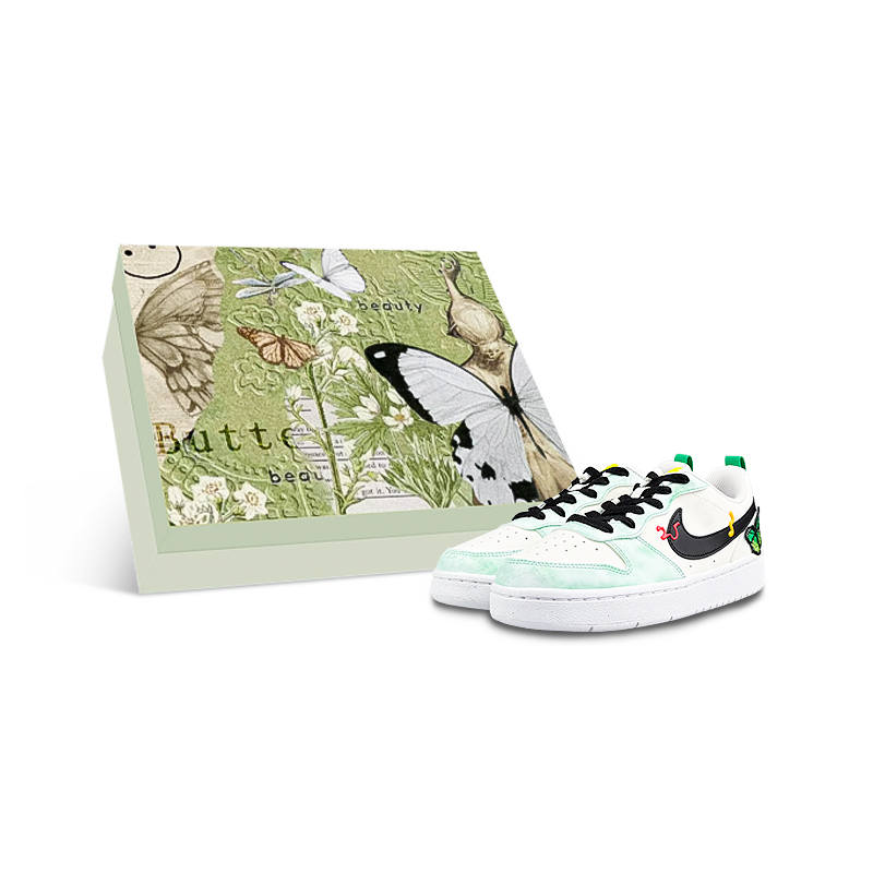 Nike Nike Court Borough Green Butterfly Slip Resistant Abrasion Resistant Slip Resistant Abrasion Resistant Low top