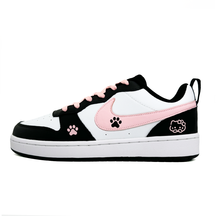 Nike Nike Court Borough Low 2 Leather Slip Resistant Breathable Lightweight Cushioning Low top Skateboard Shoes Pink Kids'