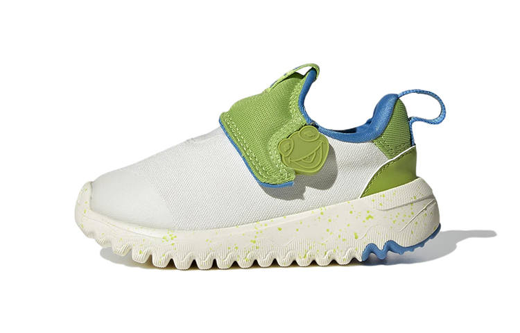 Adidas Disney x Adidas Suru365 Muppets Kermit Slip on Abrasion Resistant Breathable Low top Toddler Shoes White Green