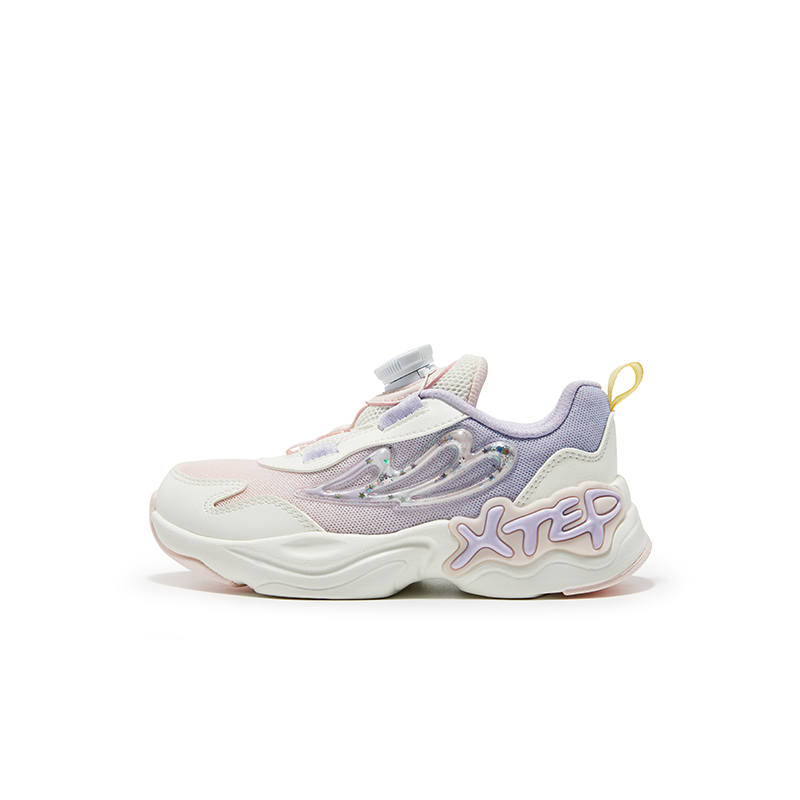 XTEP Sparkling Butterfly Slip Resistant, Abrasion Resistant, Breathable Low top Running Shoes 27 33 Kids'
