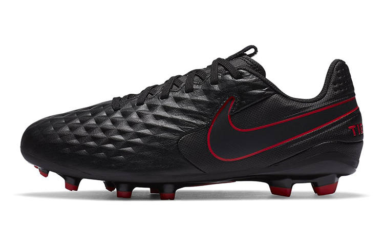 Nike Nike JR Tiempo Legend 8 Academy Slip Resistant Cushioning Abrasion Resistant Low top Kids' Soccer Shoes Black Red Kids'