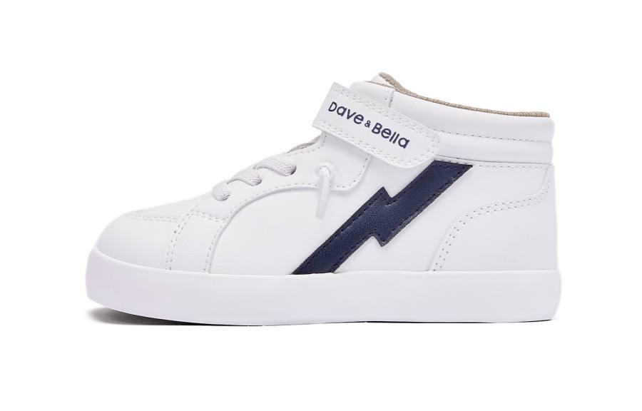 DAVE&BELLA Slip Resistant Anti Kick Abrasion Resistant Kids' Skateboarding Shoes White Children Aged 3 7 Years Old