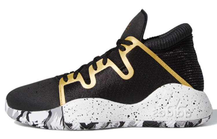 Adidas Adidas PRO Vision J Mid top Basketball Shoes Black Gold Teenagers