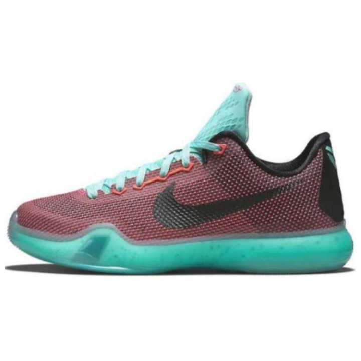 Nike Nike Kobe 10 Low top Basketball Shoes Red Cyan Black Unisex