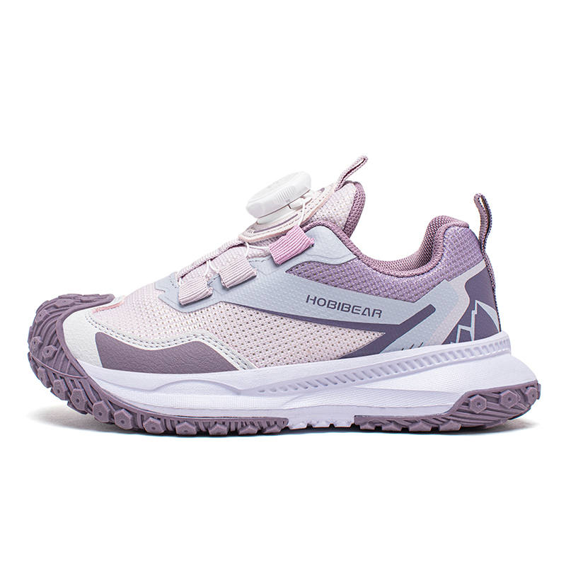 HOBIBEAR Synthetic Leather Cushioning Abrasion Resistant Breathable Low top Kids' Running Shoes Purple Kids'