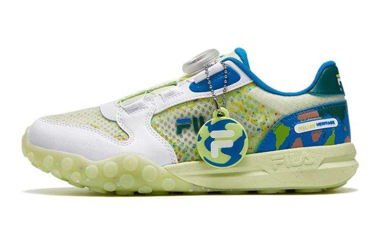 FILA KIDS Comfortable And Breathable Slip Resistant Anti Kick Low top Kids' Running Shoes Cyan Teenagers
