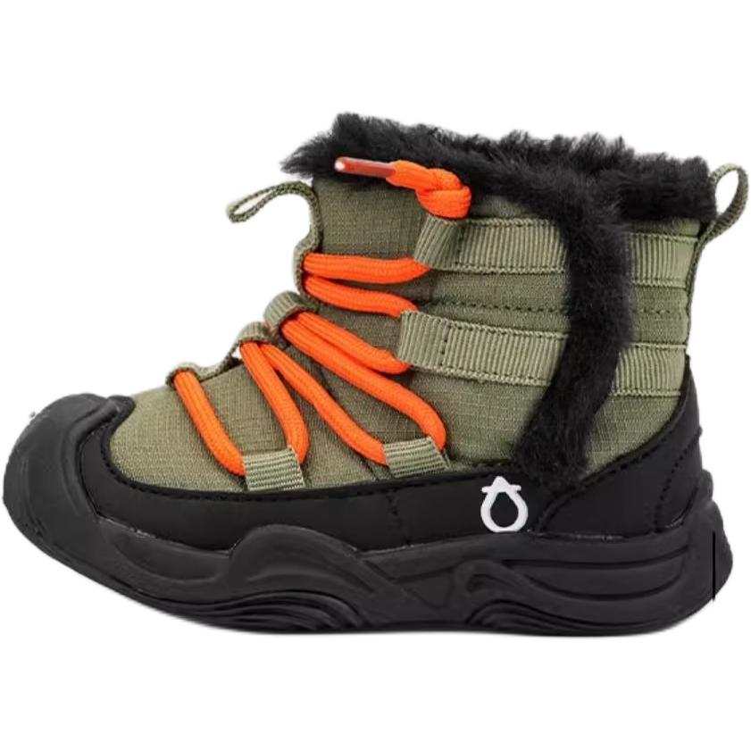 QINUOSHU Trendy Versatile Soft Sole Toddler Urban Techwear Fleece Lined Hook and Loop Slip Resistant Thermal High top