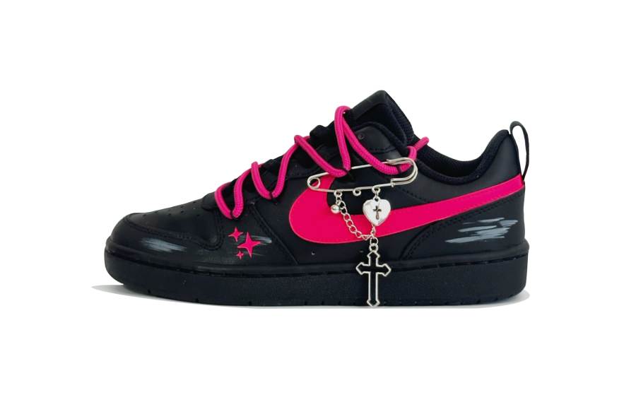 Nike Nike Court Borough Leather Low top Kids' Skateboarding Shoes Rose Red Teenagers