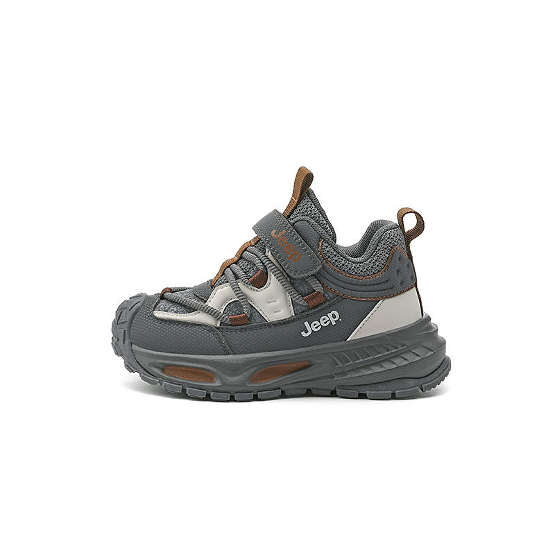 Jeep Synthetic Leather Comfortable Low top Kids' Running Shoes Graphite Black Kids'