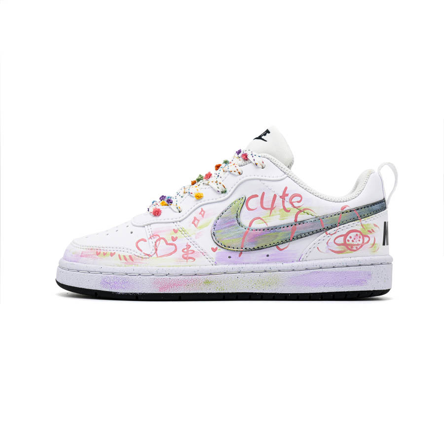 Nike Nike Court Borough Sweetheart's Trajectory Synthetic Leather Cushioning Low top Kids' Skateboarding Shoes