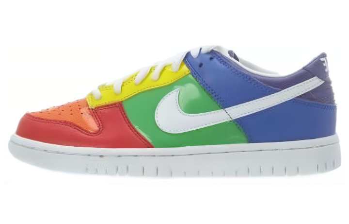 Nike Nike Dunk Leather Low top Skateboard Shoes Blue Green Red Teenagers