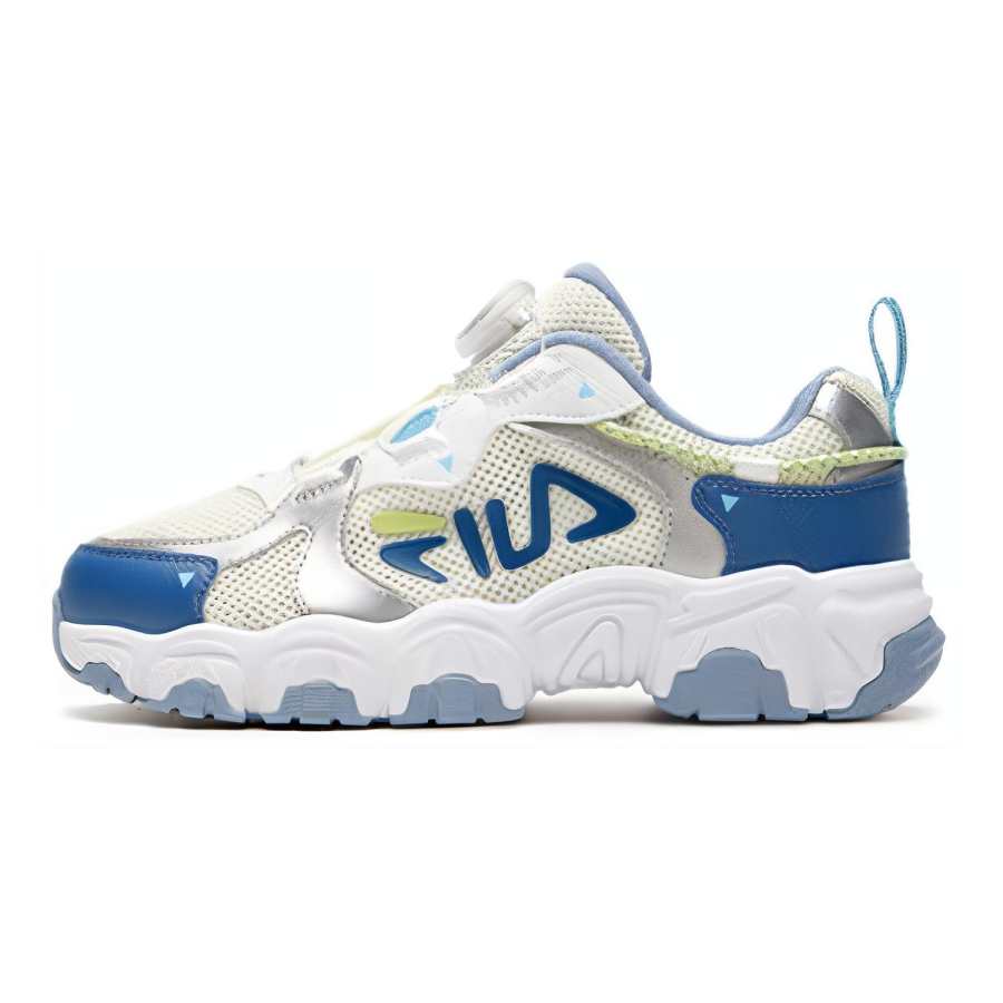 FILA KIDS Fluid Cat Paw Shoes Fabric Slip Resistant Anti Kick Low top Kids' Running Shoes Gray White Unisex
