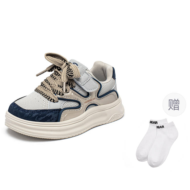 HOBIBEAR Synthetic Leather Abrasion Resistant Abrasion Resistant Low top Kids Lifestyle Shoes Gray Blue Kids'