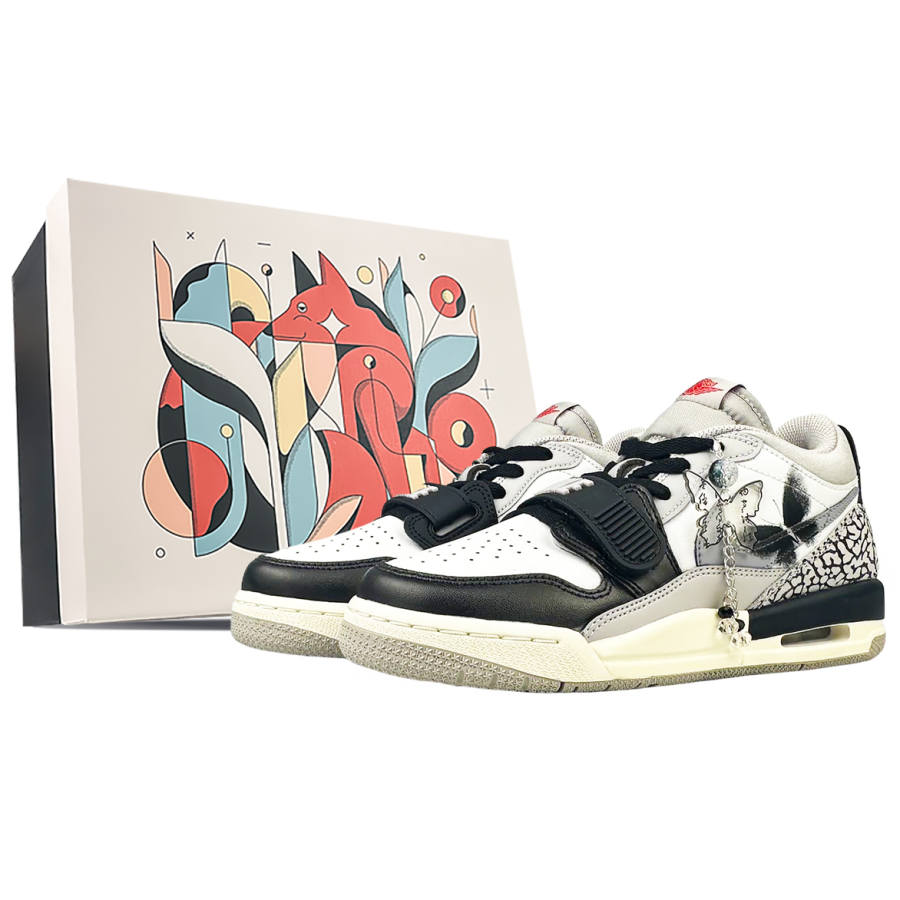 Jordan Jordan Legacy 312 Slip Resistant Slip Resistant Low top Children's Basketball Shoes White Gray Teenagers