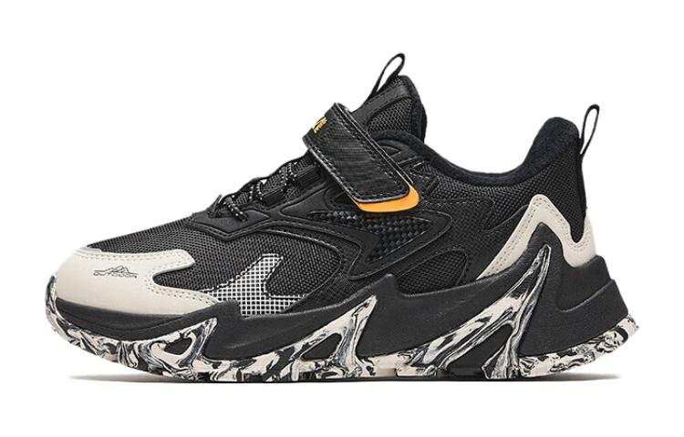 Antakids Hook and loop Slip Resistant Thermal Mid top Kids Lifestyle Shoes Black Orange Kids'