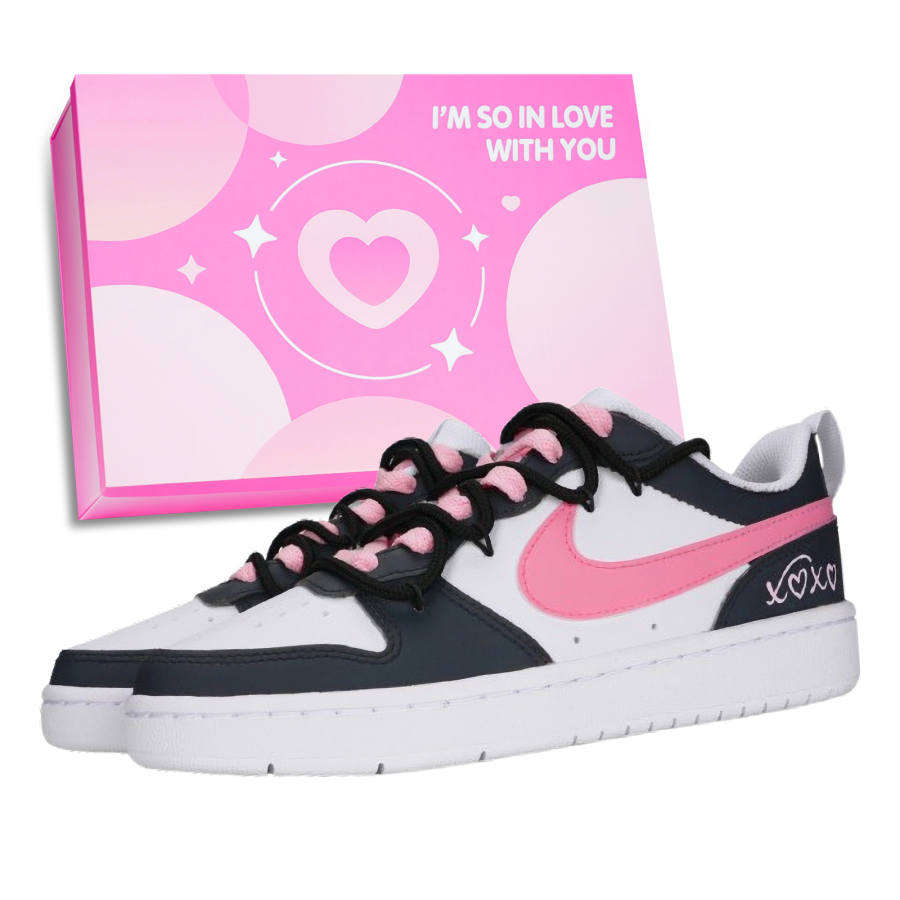 Nike Nike Court Borough Cow Leather Anti Kick Breathable Lightweight Cushioning Low top Kids' Skateboarding Shoes Teenagers