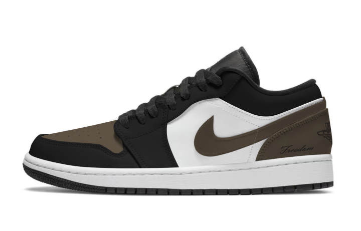 Jordan Jordan Air Jordan 1 Black Magic Khaki Black F Slip Resistant Abrasion Resistant Low top Children's Basketball Shoes