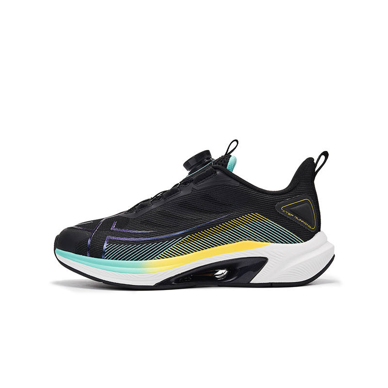 XTEP Deuteron 1.0 Synthetic Leather, Textile Low top Running Shoes Black Fluorescent Buddha's Hand Yellow 33 42