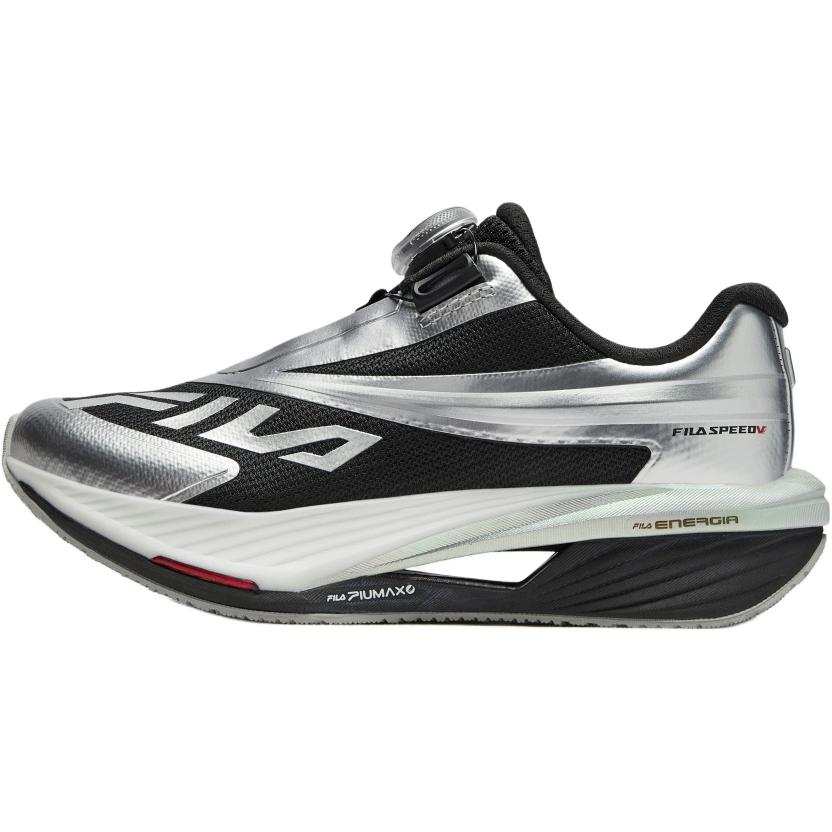 FILA KIDS Breathable Lightweight Cushioning Low top Kids' Running Shoes Black/Space Silver