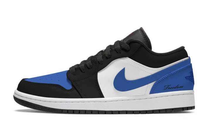 Jordan Jordan Air Jordan 1 Blue Toe Synthetic Leather Slip Resistant Anti Kick Abrasion Resistant Low top