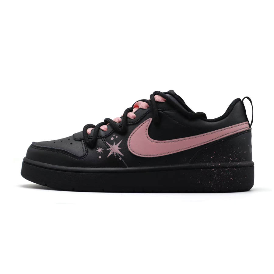 Nike Nike Court Borough Slowpoke Fabric Leather Slip Resistant Low top Kids' Skateboarding Shoes Pink Teenagers